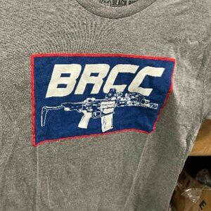 Black Rifle Coffee BRCC Blaster AR-15 T-Shirt Men's Small Premium Heather Gray